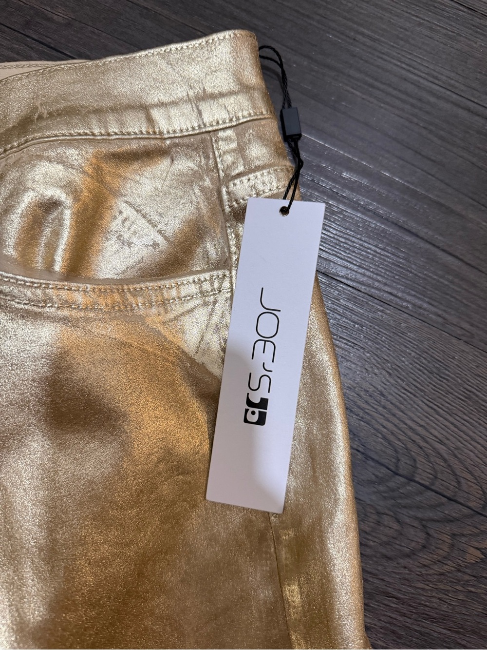 Joe's Jeans Metallic Gold High-Rise Straight Jeans - Picture 5 of 5